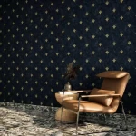 ورق حائط تصميم نقشات، مقاس 10 م×50 سم، لون أزرق داكن