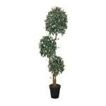 نبات فيكس صناعي 3 فروع، مقاس 150 سم، لون أخضر مع أبيض 