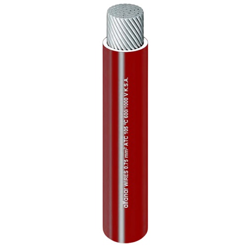 PVC Insulation Flexible Tinned Copper Electric Wire 0.75mm, 600/1000V, Red | Al Fanar