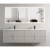 Ceramic Marble Top Decorative washbasin Double Bowl with Wooden Cabinet ,White Color, Size 80×160 cm