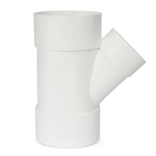 PVC Wye Tee Reducer 6 × 4 inch SCH 40, White Color | Al-Manar Pipes Factory
