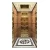 Luxury villa elevator, wood-accented with gold decoration, 0.4 m/s speed, capacity 320 KG, 4 passengers, PVC interior finish