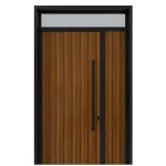 باب خارجي ألمنيوم، عازل للصوت، لون أسود وبني، إنتاج إماراتي، موديل AL-75