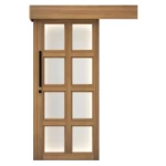 باب سحاب بريميوم خشب صلب، بيج غامق، مقاس 110× 265سم، سماكة 6 سم، موديل GPR052