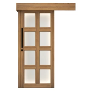 Premium Solid Wood Sliding Door 110×265cm, 6 cm Thickness, Dark Beige | YT-28319047