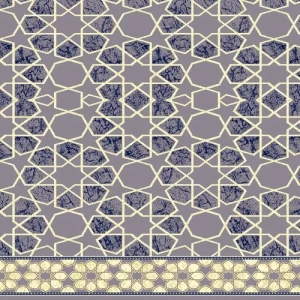 Prayer Rug Thread Length 11 mm Gray Color, Islamic Design, Saba Model | 