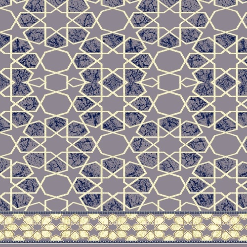 سجادة صلاة طول الخيط 11 ملم لون رمادي، تصميم إسلامي، موديل سبأ | 