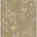 American Wallpaper Dark Beige Color leaf-Patterned Design, Size 10mx0.53m, Model ZA30109