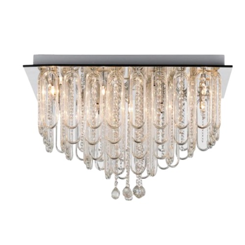 Crystal Chandelier 60 x 60 x 28 cm Silver Color, Sophisticated Style | Abyat Company