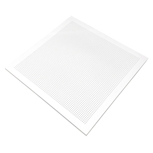 PVC Coated Perforated Gypsum Ceiling Tile 600x1200 mm, 9.5 mm Thick, White, Micro Square | Quality Industry Co. Ltd