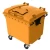 Plastic Waste Container with Double Lid Orange Color Capacity 1100 Liter Size 1.37×1.07×1.33 meter