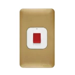 مفتاح مكيف 45 أمبير ثنائي القطب مع مؤشر ليد، لون ذهبي، مقاس 7×14 سم، 250 فولت | سبكترا