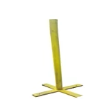 Steel Sign Post Height 1.5 meter, Diameter 2 inch, Base 1.2 mm, Yellow Color 