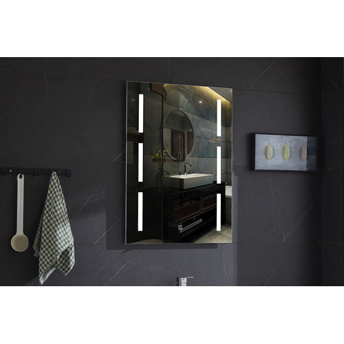 LED Bathroom Mirror 60x80 cm, White/Yellow Light | Dolphy by Alsaggaf company