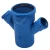 PPR Plastic Double Branch °45, 110 x 110 mm, 320 mm Length, Blue | Al mona for innovative pipe solutions - Image 2