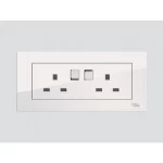 فيش ثلاثي مزدوج دي 3 بيانو، بمفتاح، لون أبيض، أبعاد 7×14 سم