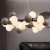 White and Grey Fiber Chandelier, Height 25 cm, Diameter 90 cm, 13 Bulbs, Model 910075