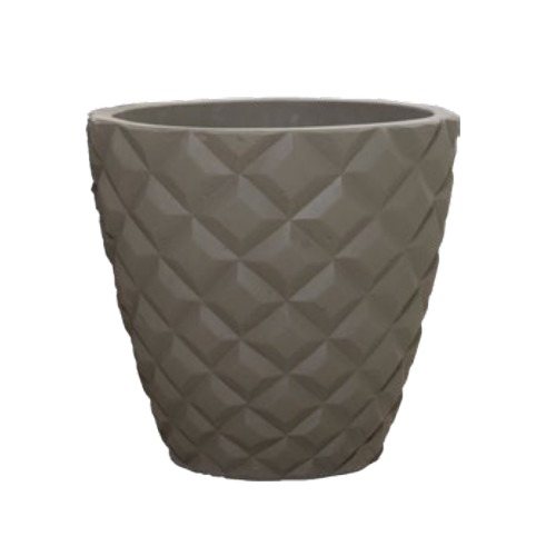 Circular Concrete Planter Pot 55 cm Width, 52 cm Height, Light Brown | Verde