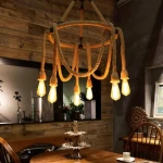 Ceiling LED Light 8 Bulbs, Beige Color, Diameter 80 cm, wire length 70 cm 