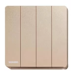 مفتاح انارة رباعي 16 امبير،  ذهبي وردي، 86×86 مم، 250 فولت، ماركة سيمنز (دلتا أرينا)