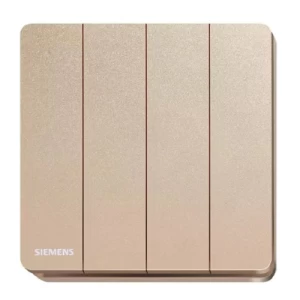 16A 4 Gang Light Switch, 86x86mm, Rose Gold, 250V | Siemens (Delta Arina)
