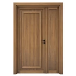 Classic Wooden Door and a Half, Brown Color, Size 160×235 cm, Model EXO7