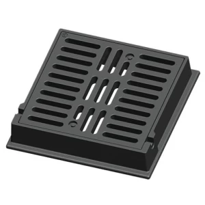 غطاء الصرف الصحي زهر حديد مقاس 600×600 mm، مربع، عمق 150 mm، لون رمادي | شركة سعودي كاست