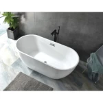 Golden Acrylic Oval Shape Bathroom Bathtub White, Size 70x120 cm