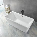 Acrylic rectangular Bathtub Golden Size 120 X70 cm, White Color