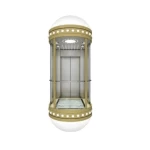 Panoramic elevator, Compact design, 630 KG load, 8 persons, 1.5 m/s speed, Square interior design