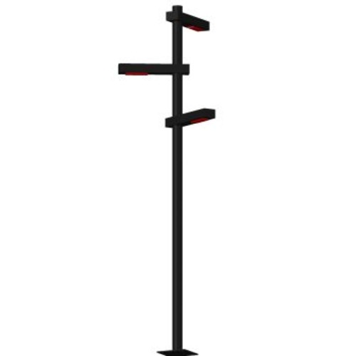 Outdoor Garden Bollard Light Pole 4m Height 350x350mm Base 50W LED Warm White Durable