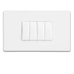 Electrical light switch 4 gang 2 way 10 Amp Sidra Alfanar Size 14 × 7 cm Color White 