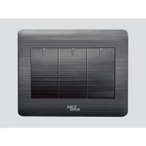 Triple Switch 7×7 cm 10 Amp Black Steel | Art DNA