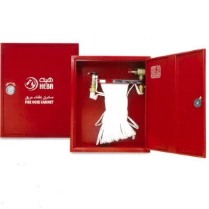 صندوق حريق HBK 3800 RE باب زجاجي شفاف بالكامل 810x860 مم مثبت في الجدار مع مطفأة | شركة هبة لمعدات السلامة والحريق