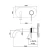 Wall Bathroom Washbasin Mixer With Frame, Matte Black, Depth 25 cm, Width 7 cm | Hatch Company - Image 2
