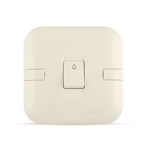 Bell Switch 10 Amp 1 Gang, 7x7 cm, Beige, 250V | Spectra