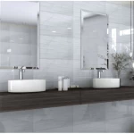 Glossy Ceramic Wall Tiles, Light Grey Color, Thickness 9 mm, Size 30x60 cm | Saudi Ceramics