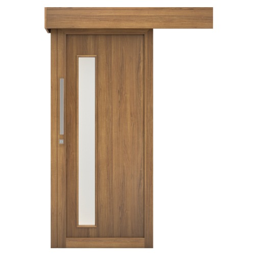 Modern Premium Sliding Door Luxury Wooden 110×265 cm 6 cm Thick Dark Beige | GD05