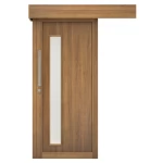 Modern Premium Sliding Door Luxury Wooden, Dark Beige Color, Size 110×265 cm, 6 cm thick , Model GD05