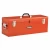 Steel tool box, size 26 x 8 1/2 x 9 1/2 inches, red color
