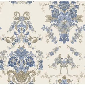 Spain Wallpaper Beige Color Classic Design, Size 10m x 0.53m, Model 4000-2 | Balbaid Decor Company
