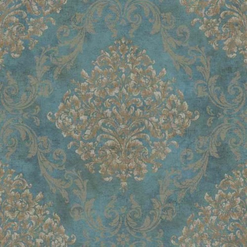 Classic Wallpaper Turquoise Color 10 m x 0.53 m, Model EP6103 | Balbaid Decor Company