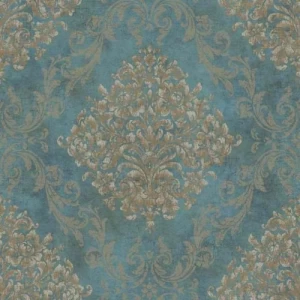 Classic Wallpaper Turquoise Color 10 m x 0.53 m, Model EP6103 | Balbaid Decor Company