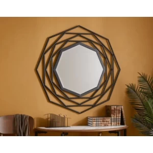 مرايا ديكور، طول 106.5 سم، عرض 106.5 سم، ارتفاع 8 سم، لون اسود، تصميم جزيرة | شركة ابيات
