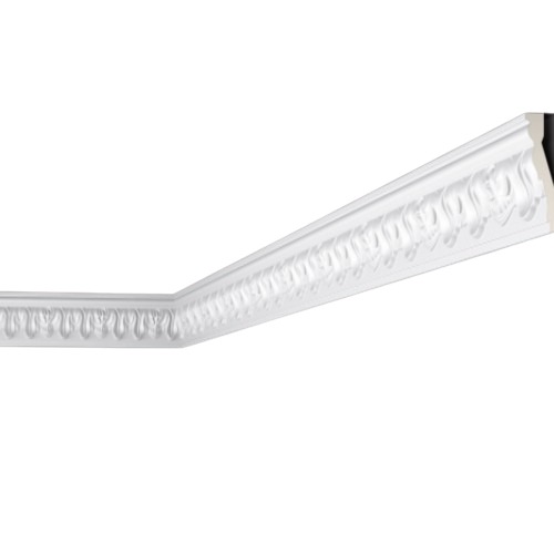 Foam Patterned Ceiling Cornice 200×6.4×2.7 cm, White Color | Z8