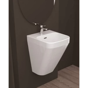 Hanging Wash Basin Size 44.5x40.5x60.5 cm, White Color | Saudi Ceramics