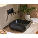 Talis Model Matte Black Porcelain Counter Wash, Dimensions 40×40×14 c