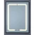 Chinese Lighted Bathroom Mirror, Rectangular Shape with Aluminum Frame, Size 80 x 60 cm, Thickness 4 mm, Black Color