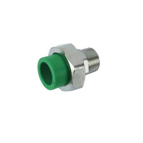 Plastic PPR Male Union Size 1 1/2 inch × 50 mm Green Color | Al-Manar Pipes Factory