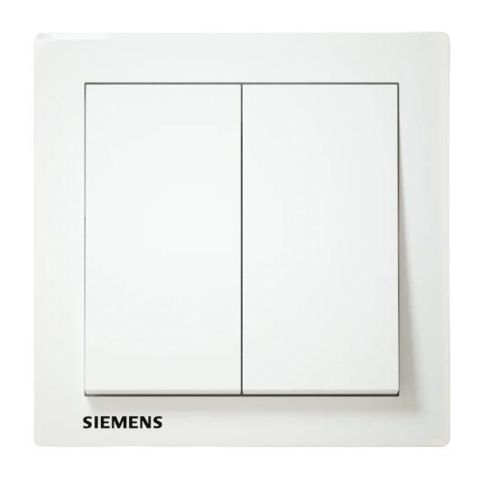 مفتاح مزدوج دركسيون 10 امبير، ابيض، 86×86 مم، 250 فولت | Siemens (Delta Relfa)